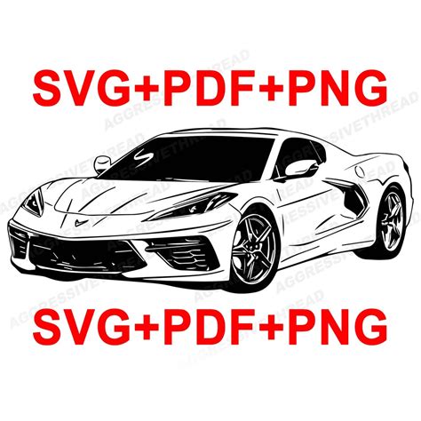 8th Gen C8 2020 2021 Corvette Png Graphic Clip Art File For Etsy