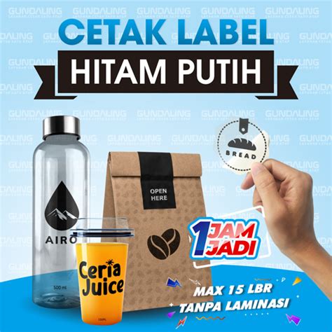 Cetak Label Hitam Putih Bw Express Jam Gundaling Print Online