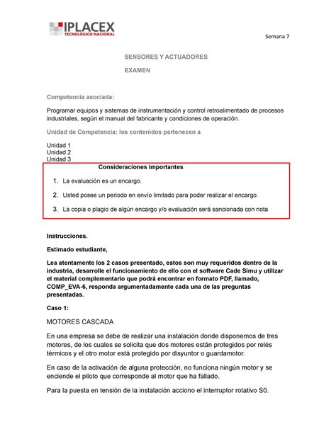 EVA 7B Pruebas SENSORES Y ACTUADORES EXAMEN Competencia Asociada