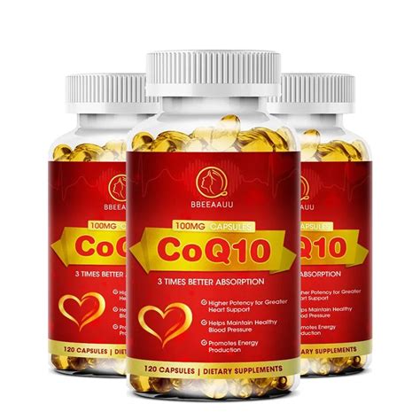 BBEEAAUU High Absorption Coenzyme Q10 Capsules Support Heart Blood