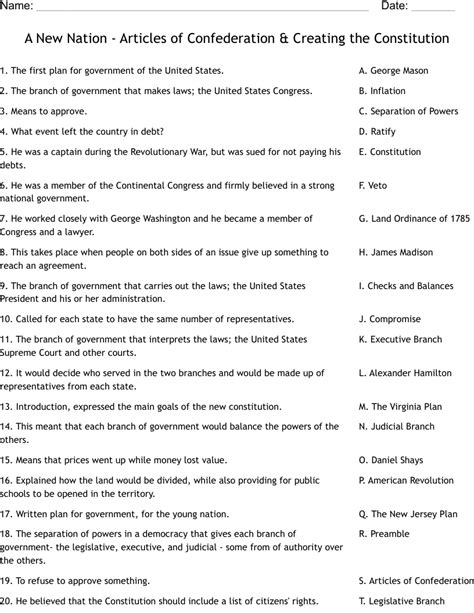 The Us Constitution Worksheet – Englishworksheet.my.id