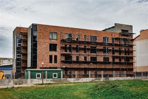 Bau Eines Mehrst Ckigen Geb Udes Mit Ger St Hintergrund Der Baustelle