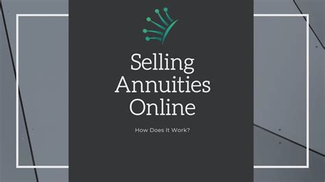 Selling Annuities Online How Does It Work Youtube