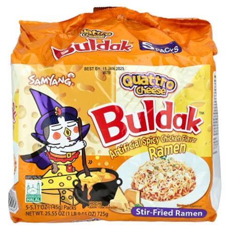 Buldak Stir Fried Ramen Spicy Chicken Quattro Cheese 5 Packs 5 11 Oz