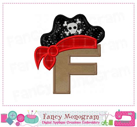 Pirate Alphabet Embroidery Pirate Monograms Az Design Etsy Uk