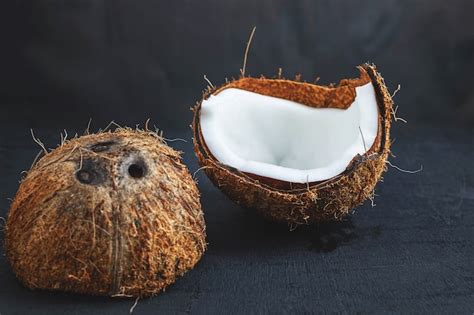 Premium Photo | Coconut cut in half