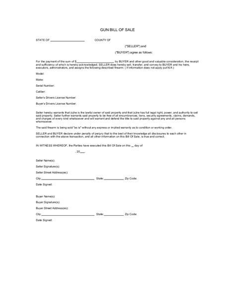 2025 Firearm Bill Of Sale Form Fillable Printable Pdf And Forms Handypdf