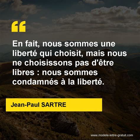 Avril Jean Paul Sartre L Homme Est Condamn Tre Libre