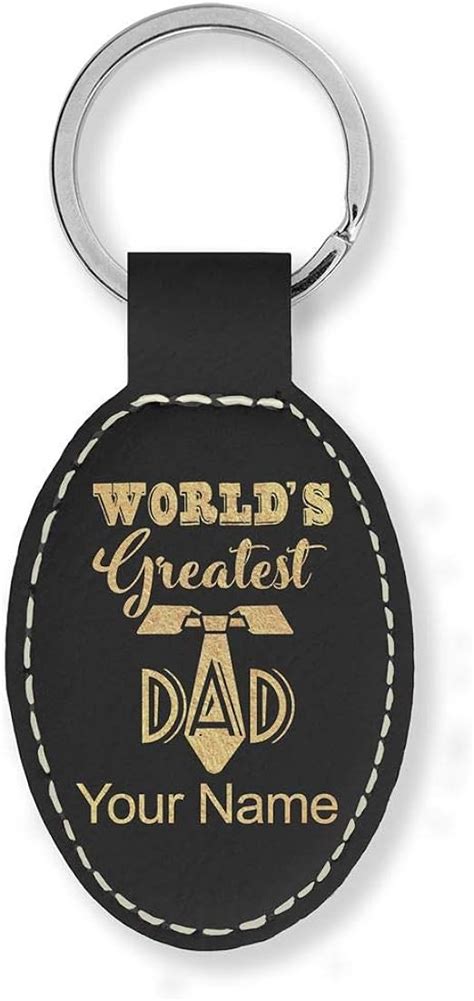 Oval Keychain Worlds Greatest Dad Personalized Engraving