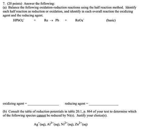 Solved Points Answer The Following A Balance The Following