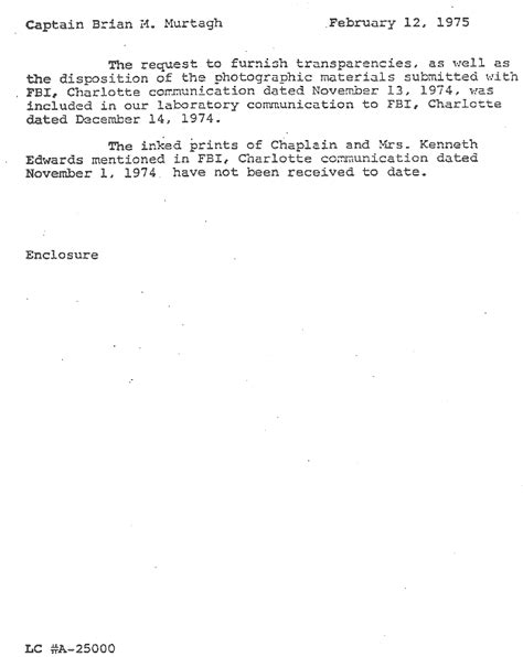 Jeffrey Macdonald Case Fbi Fingerprint Report Feb 12 1975