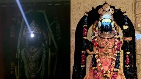 Up Forehead Of Lord Ram Lalla In Ayodhya Illuminates With Surya Tilak