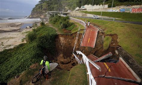 Parte Da Ciclovia Tim Maia Desaba Ap S Forte Chuva Que Atingiu O Rio