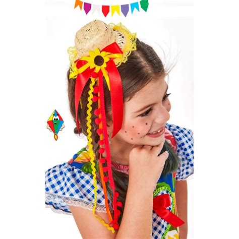 Tiara Chapeu Junino Caipirinha Festa Junina Luxo Acessorio Shopee Brasil