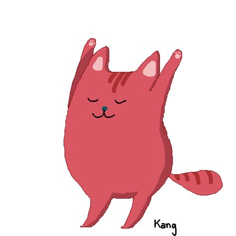 Pink dancing cat by Kangarooloo on DeviantArt