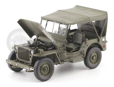 Miniatura Jeep Willys Militar C Capota Verde Welly Mercado