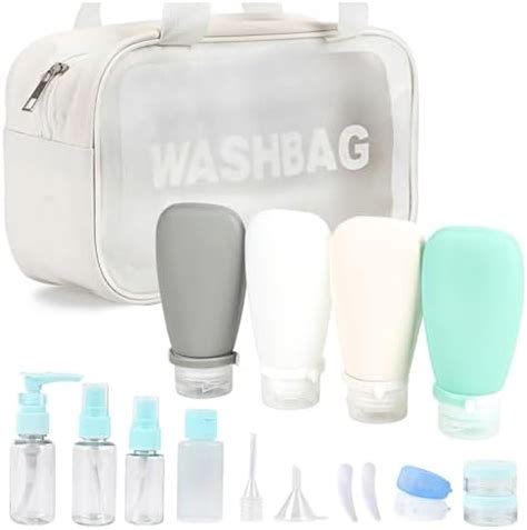 Amazon DingCo 18 Pcs Travel Bottles Set For Toiletries TSA