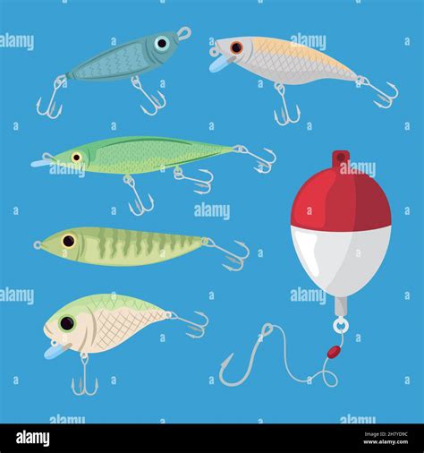 Collection Of Fishing Lures Stock Vector Images Alamy