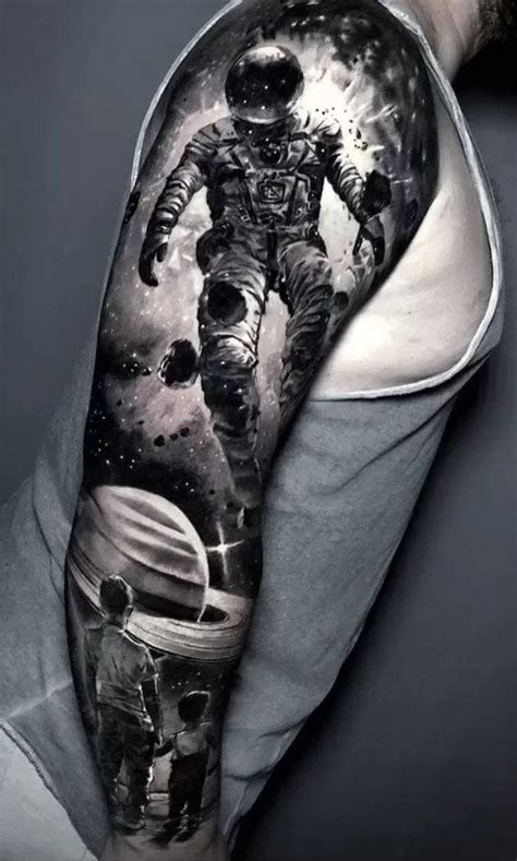 Space Astronaut Full Sleeve Tattoo TATTOOGOTO