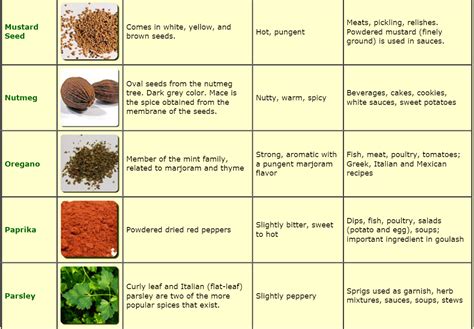 List Of Herbs And Spices And Their Uses Pdf