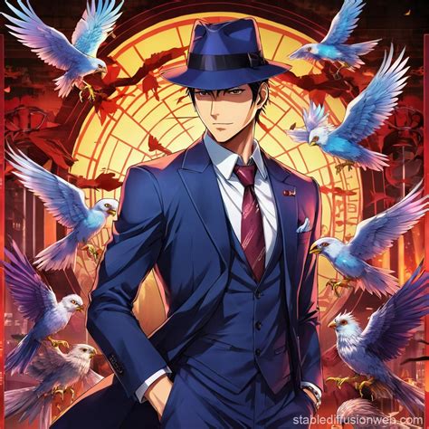 Rich Mafia Man With An Owl Stable Diffusion Online