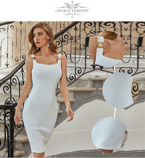 Adyce 2022new Summer Women White Club Slash Neck Bodycon Bandage Dress