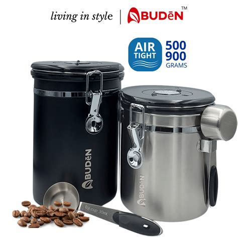 Abuden Coffee Bean Canister 304 Stainless Steel Airtight Coffee