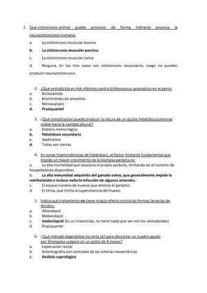 Examen 2014 preguntas Qué parásito puede producir conjuntivitis