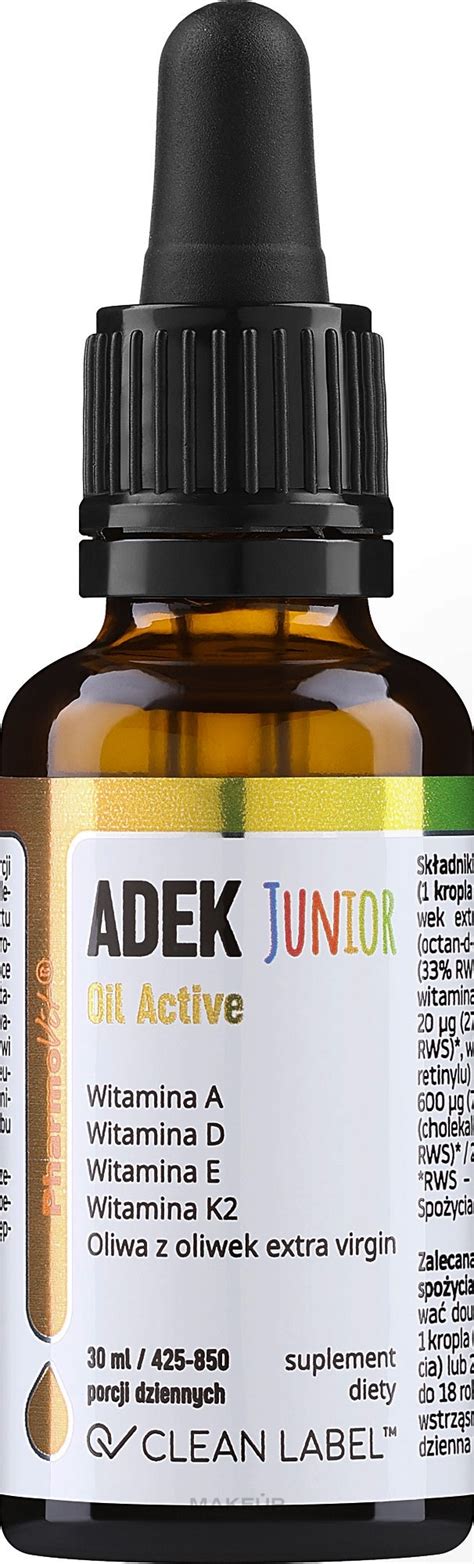 Pharmovit Clean Label ADEK Junior Oil Active - ADEK (Vitamins A, D, E ...