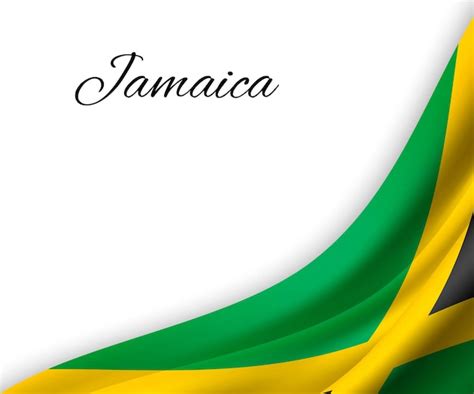 Ondeando La Bandera De Jamaica Sobre Fondo Blanco Vector Premium