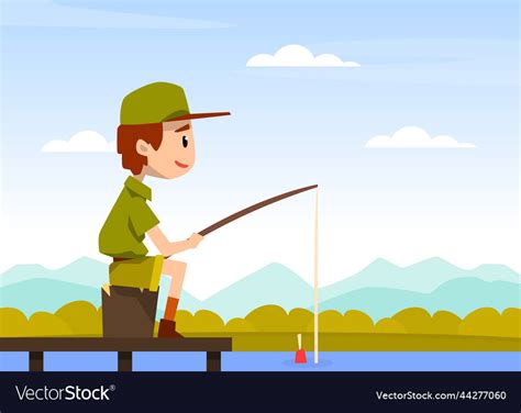 Boy Scout Cartoon Character In Khaki Costume Vector Image