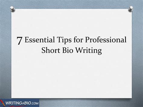 7 Essential Tips for Professional Short Bio Writing | PPTX