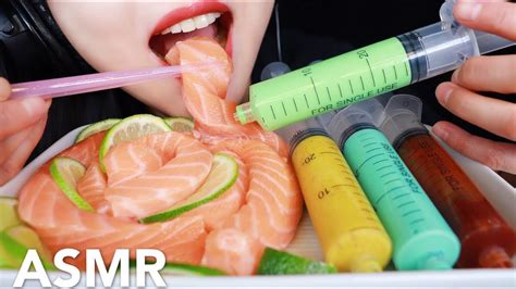 Asmr Salmon Sashimi サーモン食べる 연어회먹방 리얼사운드 노토킹 ăn Cá Hồi Sống