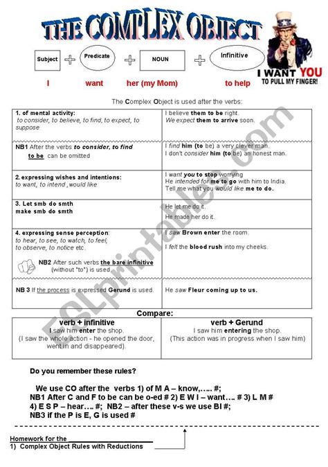 Complex Object Esl Worksheet By Croussan