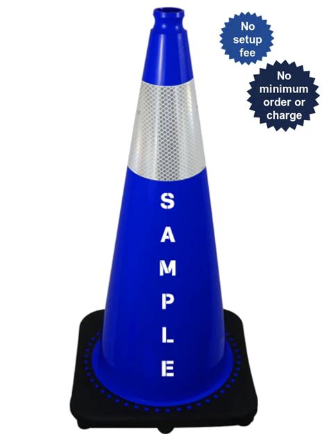 Blue 28 Inch 7 Lbs Jbc Traffic Cone 6 And 4 Inch Reflective Collars And