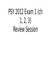 PSY 2012 Exam 1 Test Review 1 Pptx PSY 2012 Exam 1 Ch 1 2 3 Review