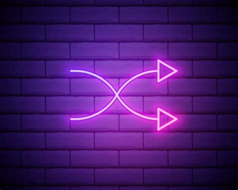 Glowing Neon Refresh Icon Isolated On Brick Wall Background Reload