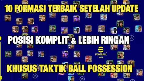 INILAH 10 FORMASI TERBAIK KHUSUS TAKTIK BALL POSSESSION SETELAH UPDATE