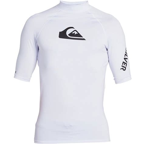 Quiksilver Mens All Time Short Sleeve Rash Vest Eqywr White