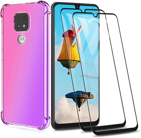 Étui Gradient TPU pour Motorola Moto E7 Plus G9 Play 2 Verres Trempés