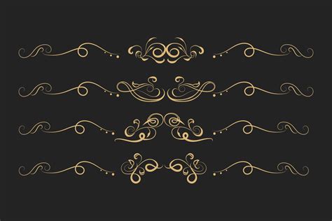 Retro Decorative Elements Scroll Dividers 3111057 Vector Art At Vecteezy