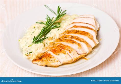 Chicken Breast With Garnish Stock Image Image Of Culinary Cooked