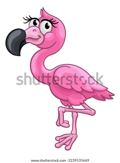 Pink Flamingo Bird Animal Cartoon Character Stock Illustration ...