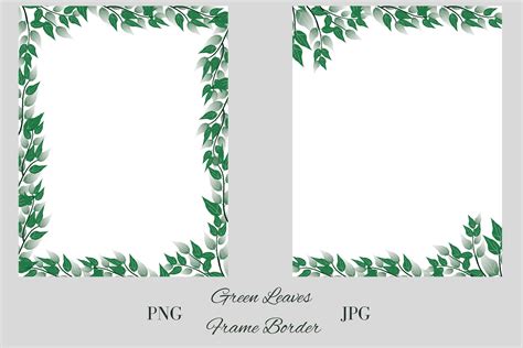 Green Leaves Frames Borders Graphic by Justnaturephoto_shop · Creative ...