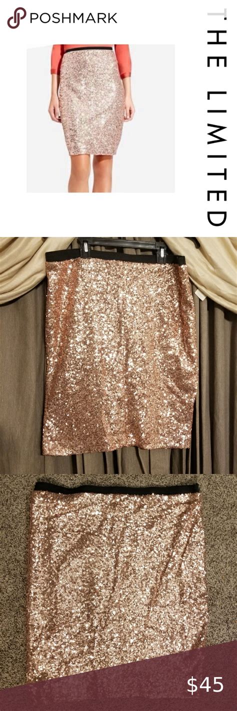 The Limited Rose Gold Sequin Skirt Rose Gold Sequin Skirt Gold