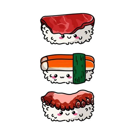 Premium Vector Set Of Japanese Sushi Vector Illustration