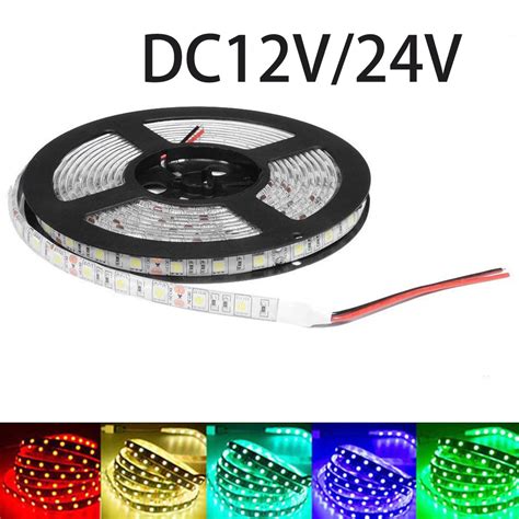 Smd 5050 Rgb Led Strip Waterproof Dc 12v 24v Led Light Strips 1m 5m