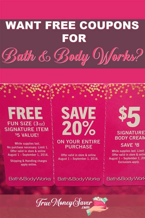 How To Get Bath And Body Works Coupons For Free Products In 2020 Bath