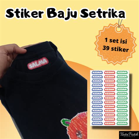 Jual Stiker Baju Setrika Stiker Nama Kain Stiker Kain Sticker