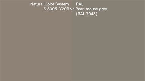 Natural Color System S 5005 Y20r Vs Ral Pearl Mouse Grey Ral 7048